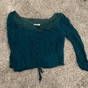 Juniors dark green top